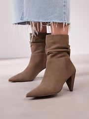 Mink Brown Forever Comfort® Slouch Pull-On Suede Boots - Image 4 of 9