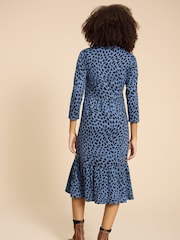 White Stuff Blue Petite Naya Jersey Dress - Image 2 of 7