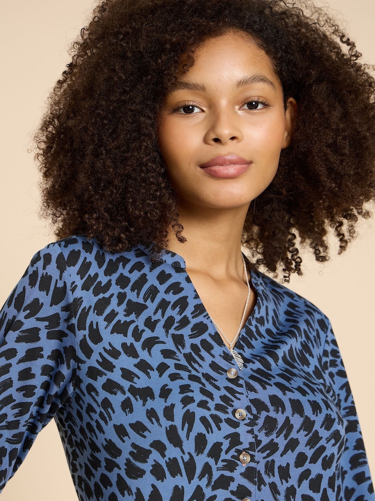 White Stuff Blue Petite Naya Jersey Dress - Image 4 of 7