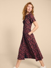 White Stuff Black Petite Rua Jersey Shirt Dress - Image 3 of 7