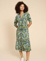 White Stuff Green Naya Jersey Dress - Image 1 of 7