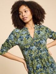 White Stuff Green Naya Jersey Dress - Image 4 of 7