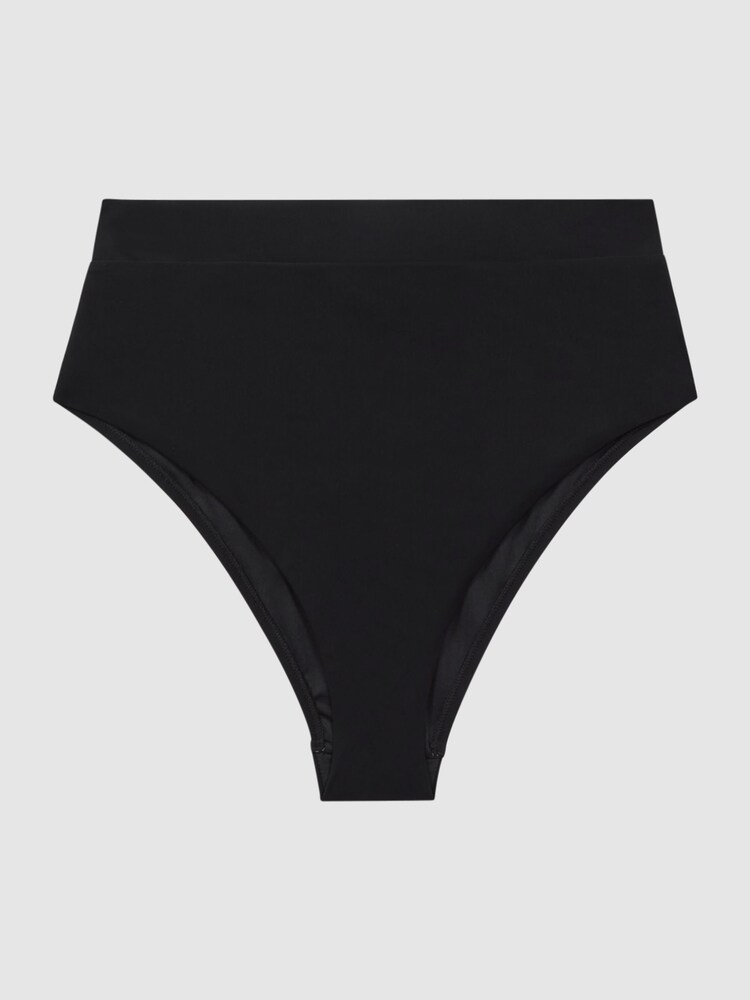 Reiss Black Tara Italian Fabric High Rise Bikini Bottoms - Image 2 of 5