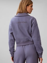 Calvin Klein Blue French Terry 1/4 Zip Sweatshirt - Image 2 of 6