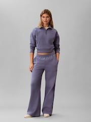 Calvin Klein Blue French Terry 1/4 Zip Sweatshirt - Image 4 of 6