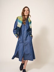 White Stuff Blue Petite Jade Denim Shirt Dress - Image 2 of 7