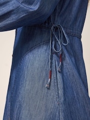 White Stuff Blue Petite Jade Denim Shirt Dress - Image 4 of 7
