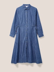White Stuff Blue Petite Jade Denim Shirt Dress - Image 5 of 7
