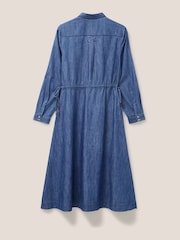 White Stuff Blue Petite Jade Denim Shirt Dress - Image 6 of 7