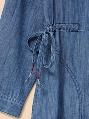 White Stuff Blue Petite Jade Denim Shirt Dress - Image 7 of 7