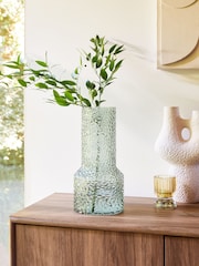 Green Textured Glass Medium Vase - Image 1 of 4