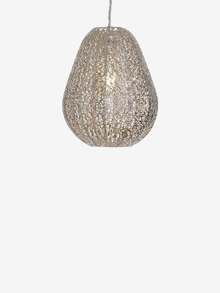 Nickel Oriana Easy Fit Pendant Lamp Shade - Image 2 of 5 Nickel Oriana Easy Fit Pendant Lamp Shade - Image 2 of 5