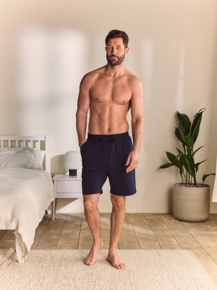 Navy Blue 100% Cotton Lightweight Shorts - Image 2 of 6