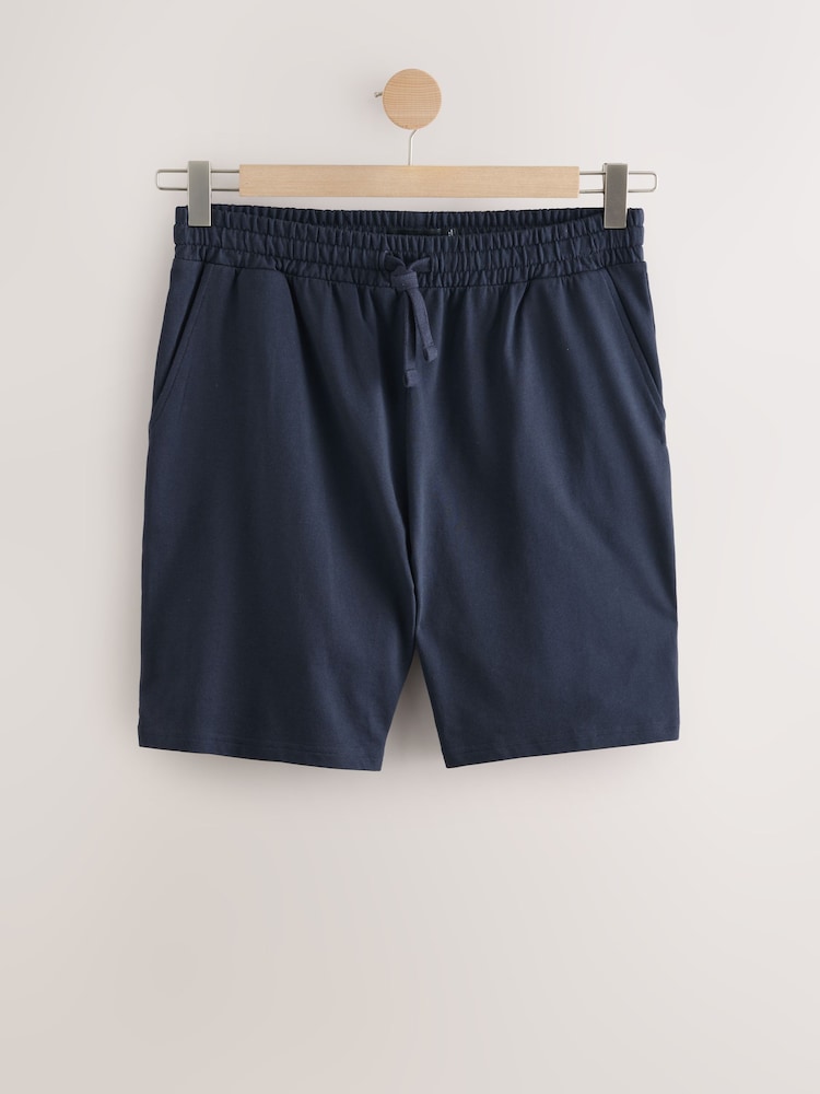 Navy Blue 100% Cotton Lightweight Shorts - Image 6 of 6