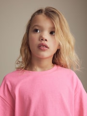 Fluro Pink/Yellow/White Oversized 100% Cotton T-Shirts 3 Pack (3-16yrs) - Image 5 of 10