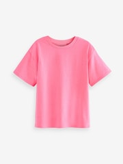 Fluro Pink/Yellow/White Oversized 100% Cotton T-Shirts 3 Pack (3-16yrs) - Image 6 of 10