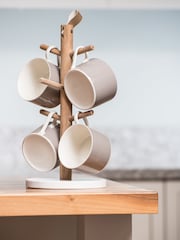 Kitchen Pantry White Mug Tree - Image 1 of 3