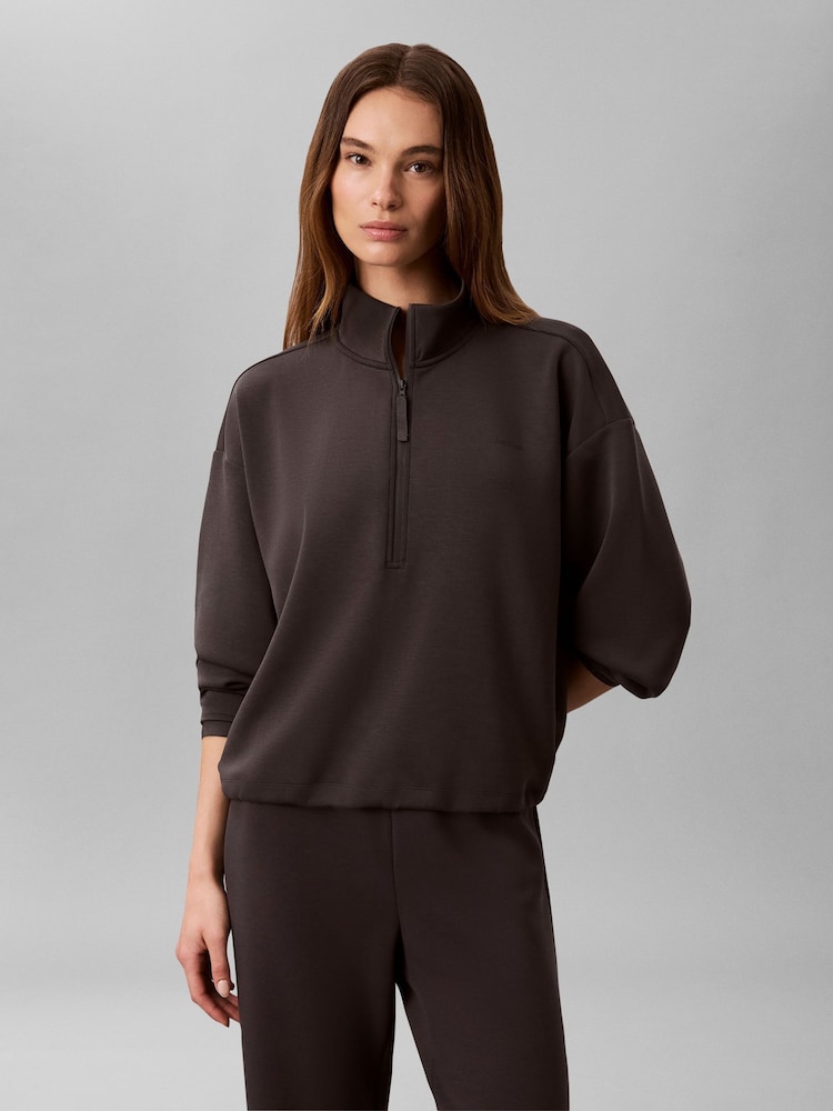 Calvin Klein тегіс тоқылған ширек сыдырмалы Свитшот - 6суретінің 1 суреті