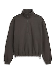 Calvin Klein тегіс тоқылған ширек сыдырмалы Свитшот - 6суретінің 6 суреті