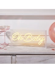 Lights4fun White Oh Baby Neon Light Box - Image 1 of 2