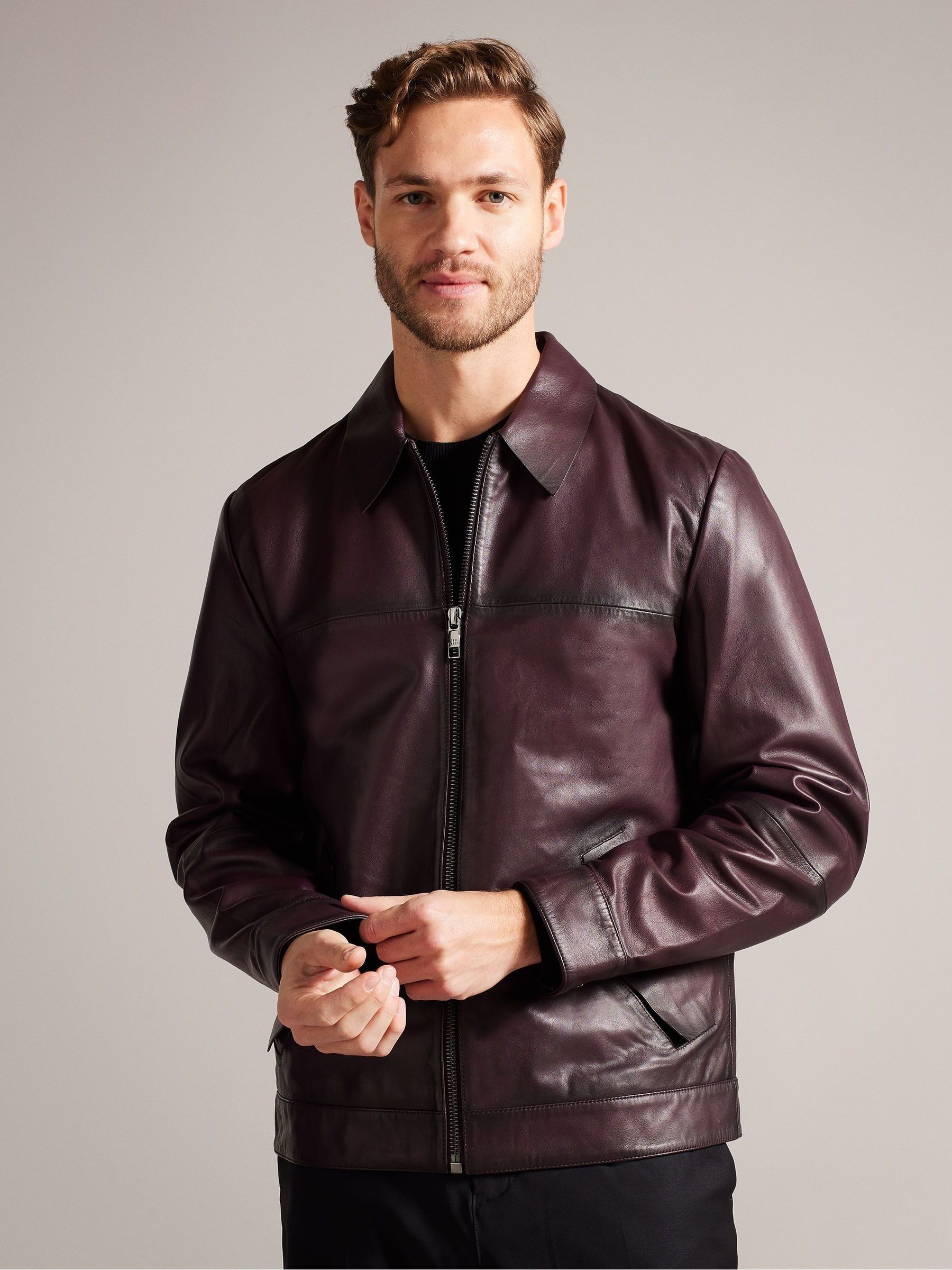 Ted baker cargo leather jacket cheap
