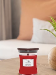 Woodwick Red Medium Hourglass Scented Candle with Crackle Wick Berries - Image 1 of 3