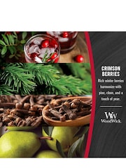 Woodwick Red Medium Hourglass Scented Candle with Crackle Wick Berries - Image 3 of 3