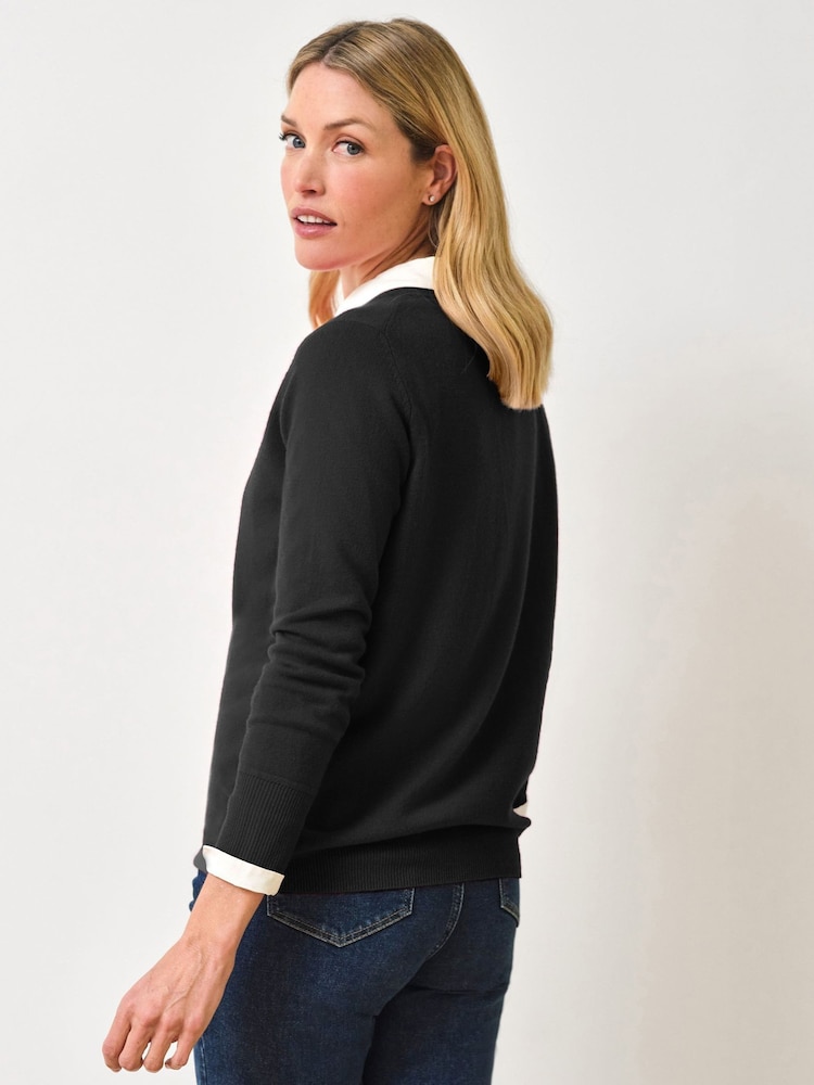 Pure Collection Black Cashmere Boyfriend Jumper - Image 2 of 3 Pure Collection Black Cashmere Boyfriend Jumper - Image 2 of 3