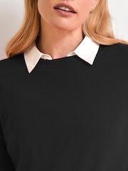 Pure Collection Black Cashmere Boyfriend Jumper - Image 3 of 3