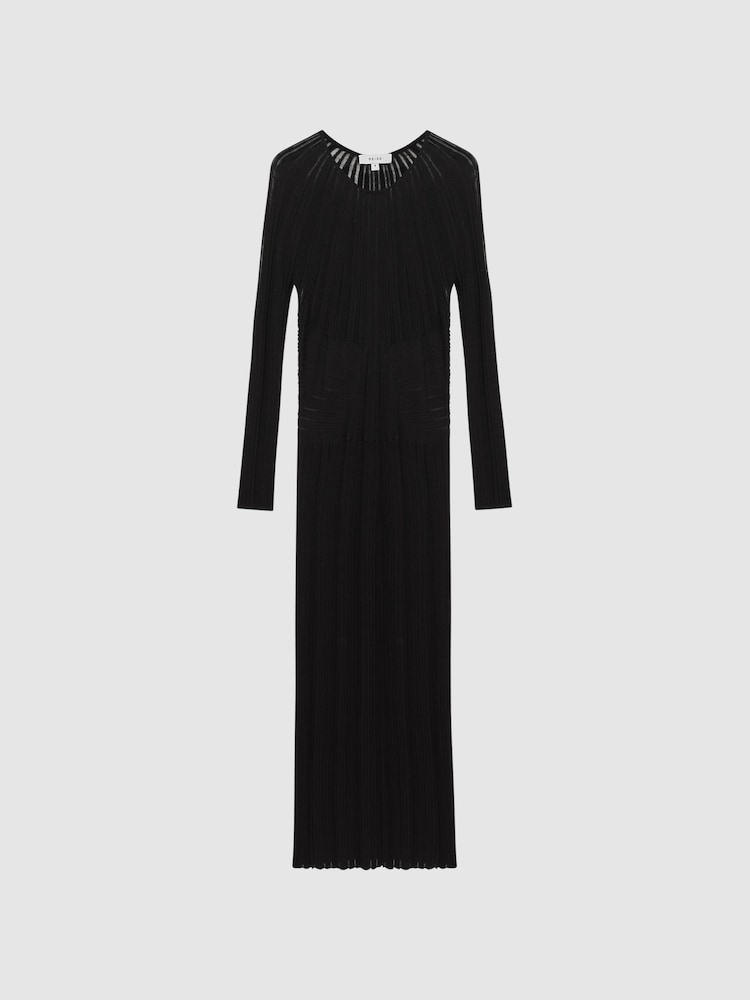 Reiss Ida Sheer Gestreift Figurbetont Midi Kleid - Bild 2 von 5 Reiss Ida Sheer Gestreift Figurbetont Midi Kleid - Bild 2 von 5