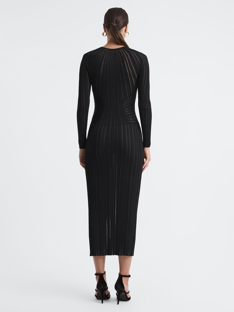Reiss Ida Sheer Gestreift Figurbetont Midi Kleid - Bild 5 von 5 Reiss Ida Sheer Gestreift Figurbetont Midi Kleid - Bild 5 von 5