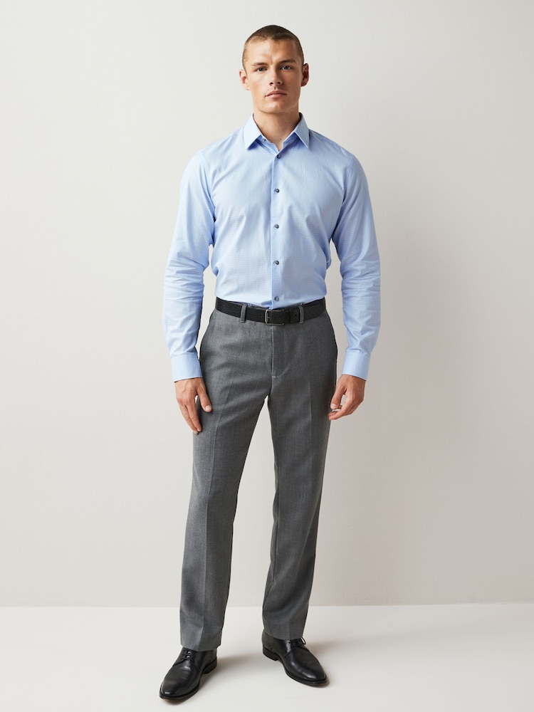 Blue Texture Signature Italian Fabric Shirt - Image 2 of 8