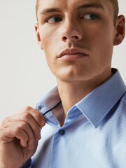 Blue Texture Signature Italian Fabric Shirt - Image 5 of 8