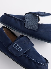 Navy Mocassin Warm Lined Slippers - Image 4 of 5