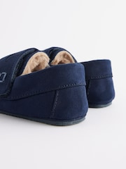 Navy Mocassin Warm Lined Slippers - Image 5 of 5