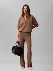 Qəhvəyi - Calvin Klein Smooth Knit Trousers - 6şəkildən 1 şəkil