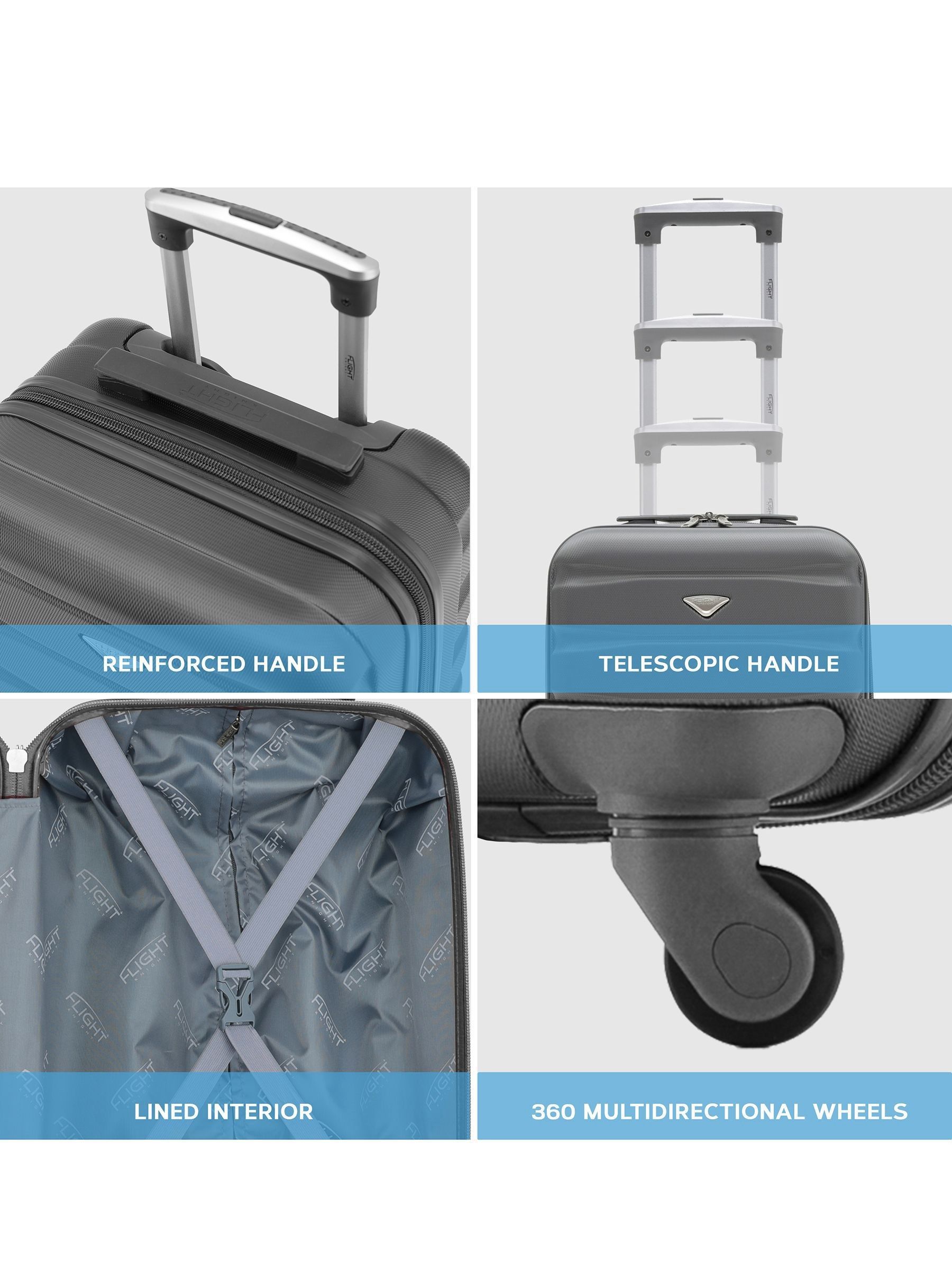 Buy Flight Knight 56x36x23cm 4 Wheel ABS Hard Case Cabin