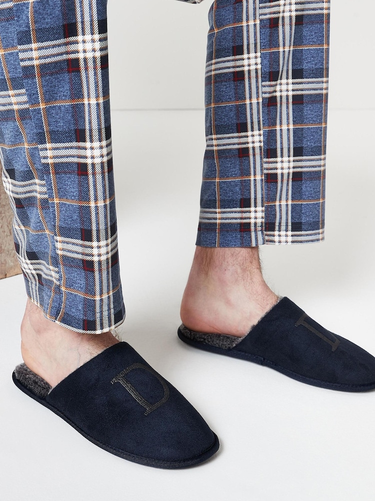 Navy Small Monogram Slippers - Image 6 of 6 Navy Small Monogram Slippers - Image 6 of 6