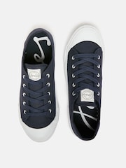 Joules Coast Navy Blue Canvas Pumps - Image 4 of 7
