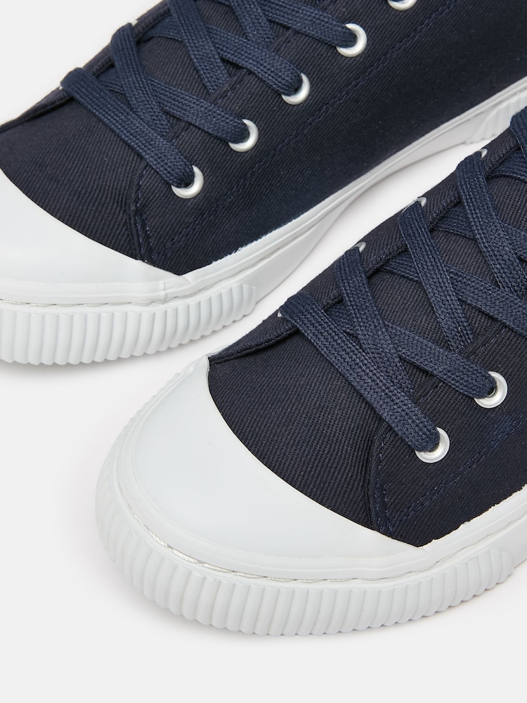 Joules Coast Navy Blue Canvas Pumps - Image 7 of 7