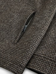 Brown Dogtooth Four Pocket Padded Coat with Wool - Image 12 of 13