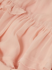 Reiss Pink Aubrey Belted Frill Dress - Image 6 of 6