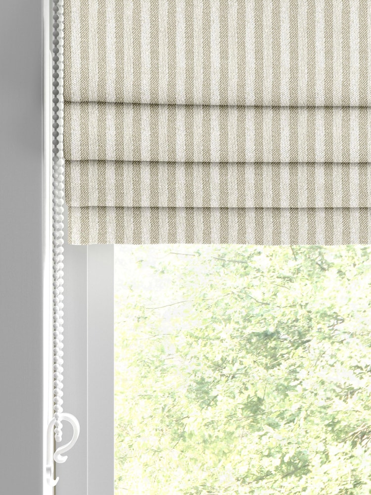 Emily Bond Natural Oscar Stripe Made to Measure Roman Blinds - Image 2 of 6