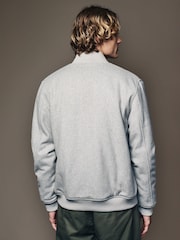 Light Grey Padded Bomber Jacket with Wool - Image 4 of 12
