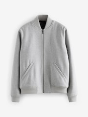 Light Grey Padded Bomber Jacket with Wool - Image 7 of 12