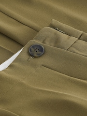 Khaki Green Tailored Crepe Super Wide Trousers - Image 6 of 6