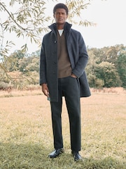 Charcoal Grey Signature Soft Touch Wool Funnel Neck Coat - Image 1 of 10