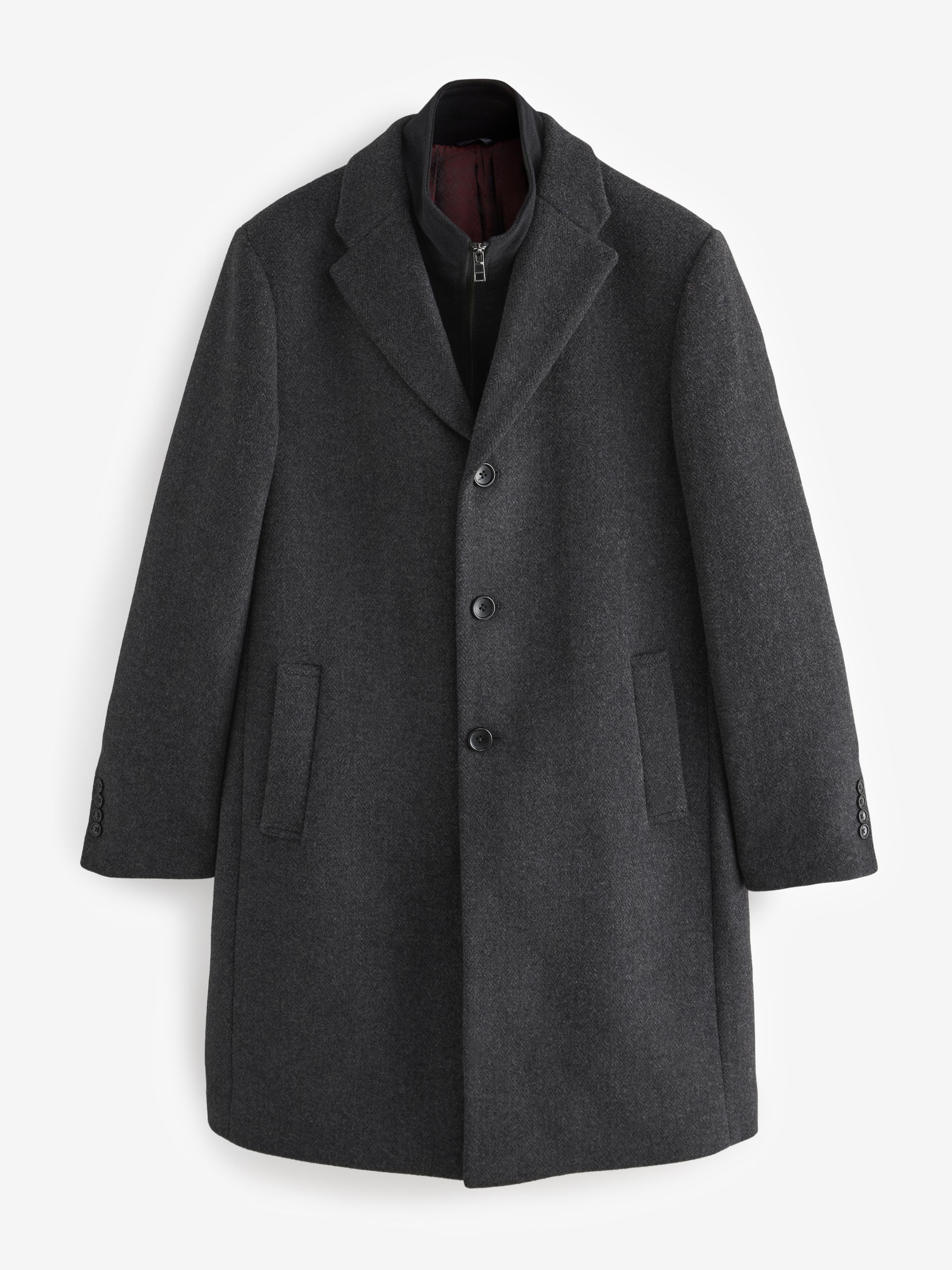 Buy Charcoal Grey Signature Soft Touch Wool Italian Fabric Funnel