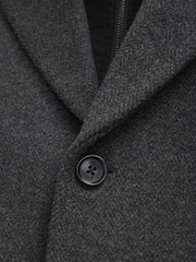 Charcoal Grey Signature Soft Touch Wool Funnel Neck Coat - Image 9 of 10