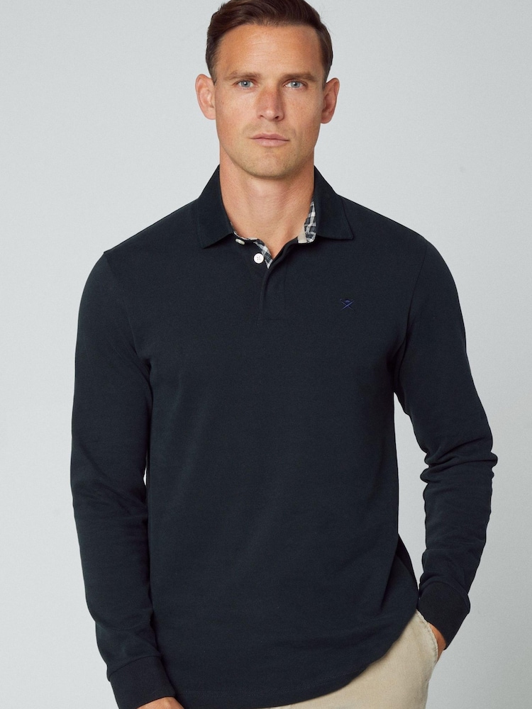 Hackett Men Black London Rugby Shirt - Image 1 of 7